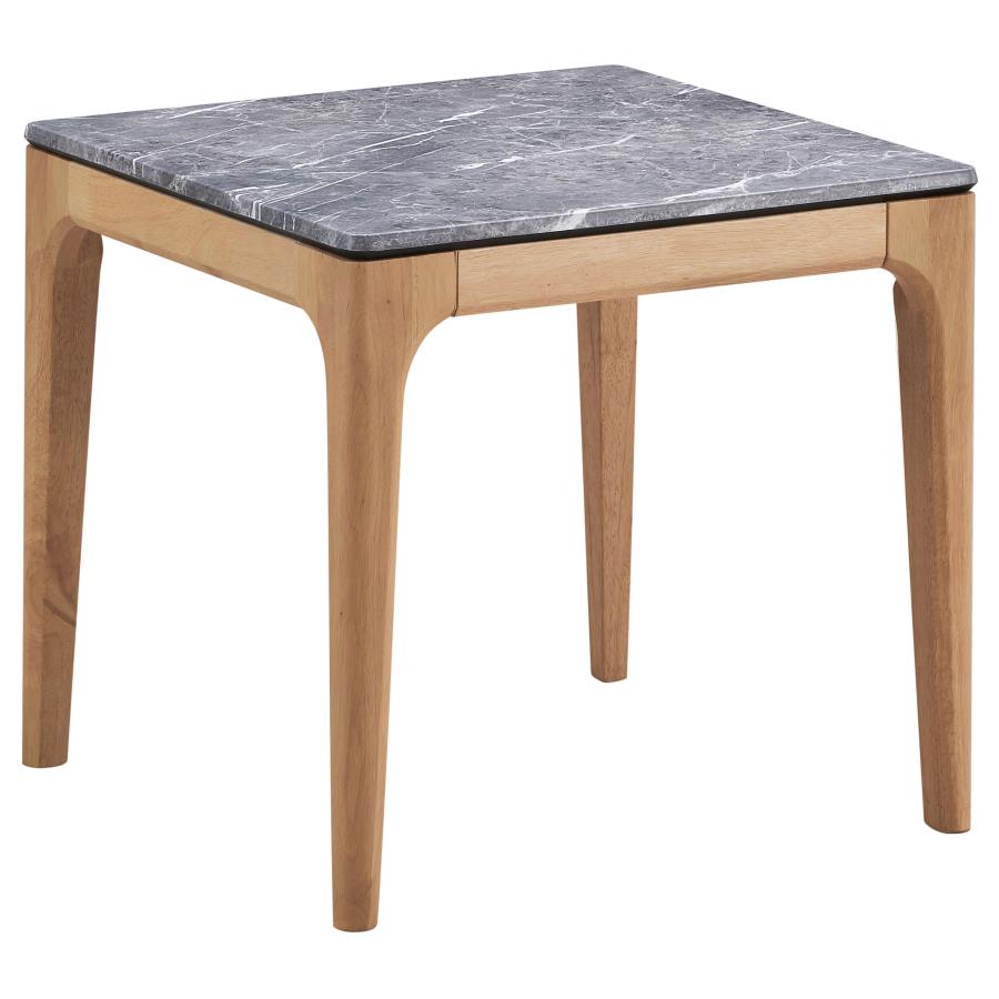 (image for) Polaris Square SmartTop Side End Table Grey and Light Oak - Click Image to Close