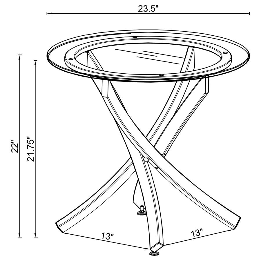 (image for) Brooke Round Glass Top Side End Table Metal Base Brass