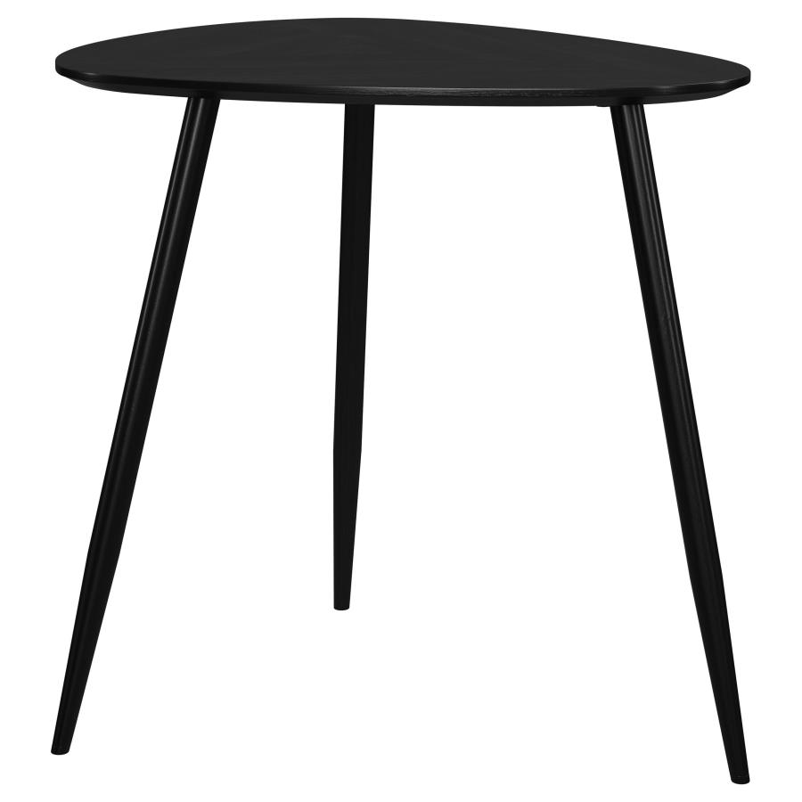 (image for) Odessa Triangular Solid Wood End Table Black