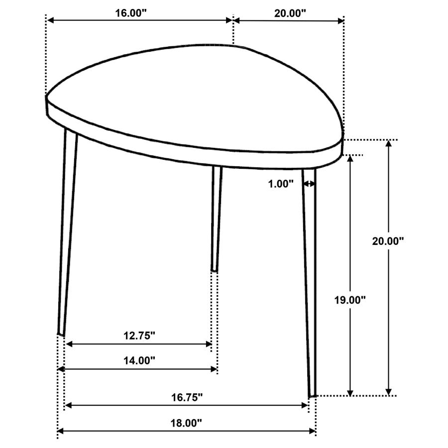 (image for) Odessa Triangular Solid Wood End Table Black