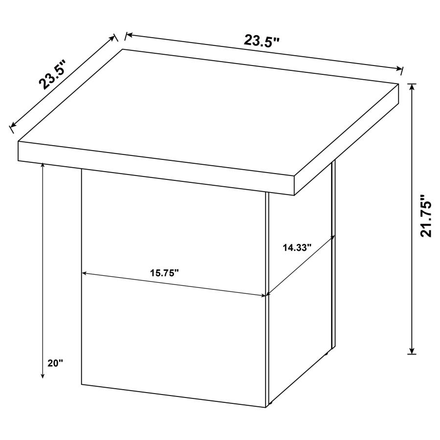 (image for) Devar Square Engineered Wood End Table Mango Brown