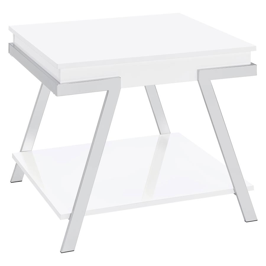 (image for) Marcia Rectangular Side End Table White High Gloss