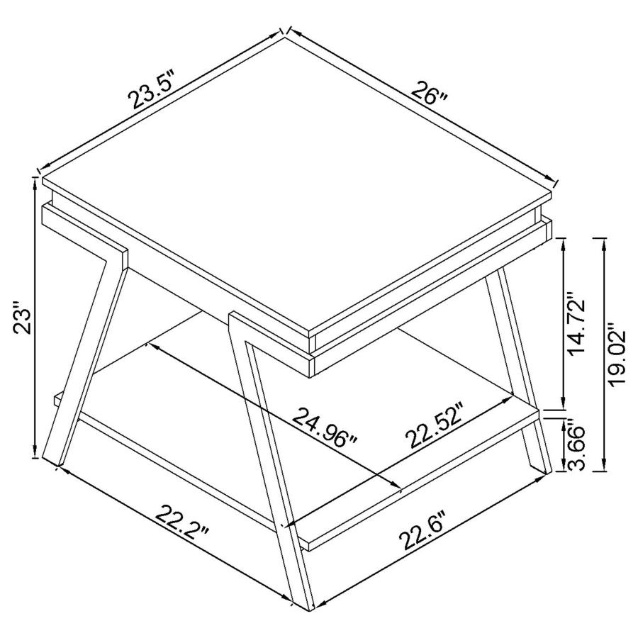 (image for) Marcia Rectangular Side End Table White High Gloss