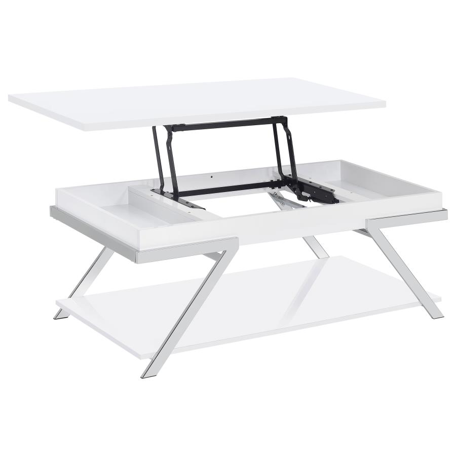 (image for) Marcia Rectangular Lift Top Coffee Table White High Gloss