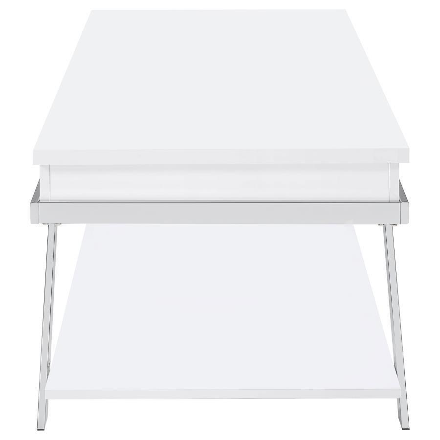 (image for) Marcia Rectangular Lift Top Coffee Table White High Gloss