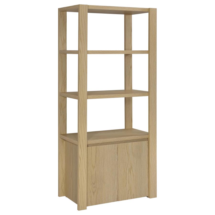 (image for) Laurelton 3-shelf Media Tower Tall Pier Cabinet Light Oak