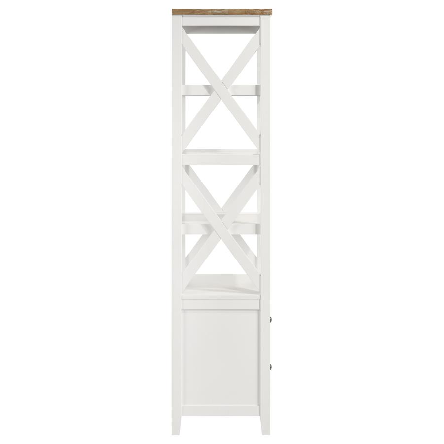 (image for) Hollis 4-shelf Wood Media Tower with Drawers Brown and White