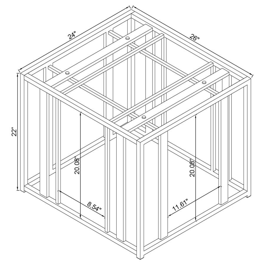 (image for) Adri Rectangular Glass Top Side End Table Black Nickel