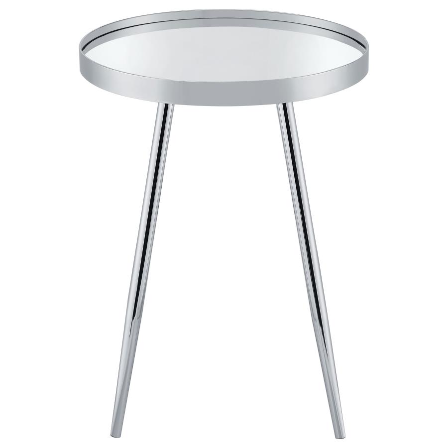 (image for) Kaelyn Round Mirror Top End Table Chrome