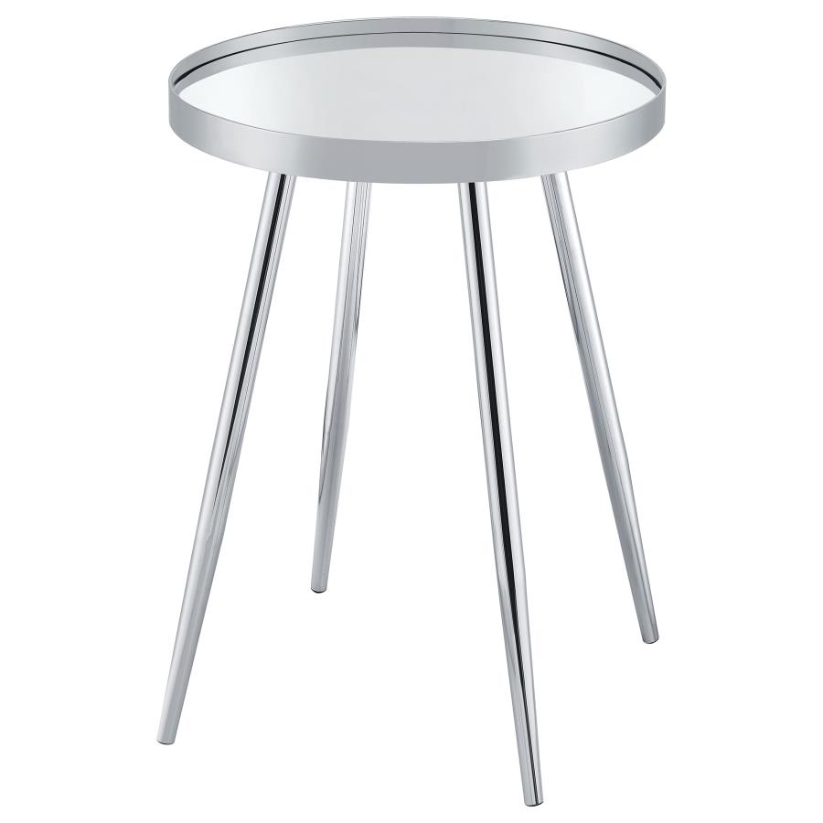 (image for) Kaelyn Round Mirror Top End Table Chrome