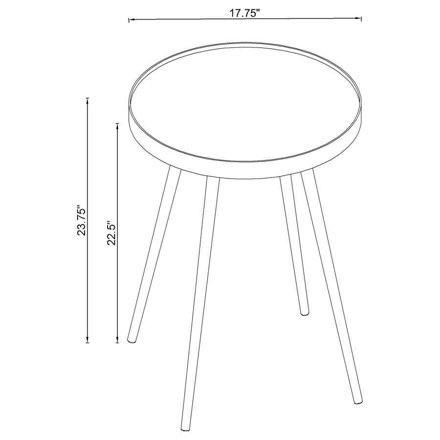 (image for) Kaelyn Round Mirror Top End Table Chrome