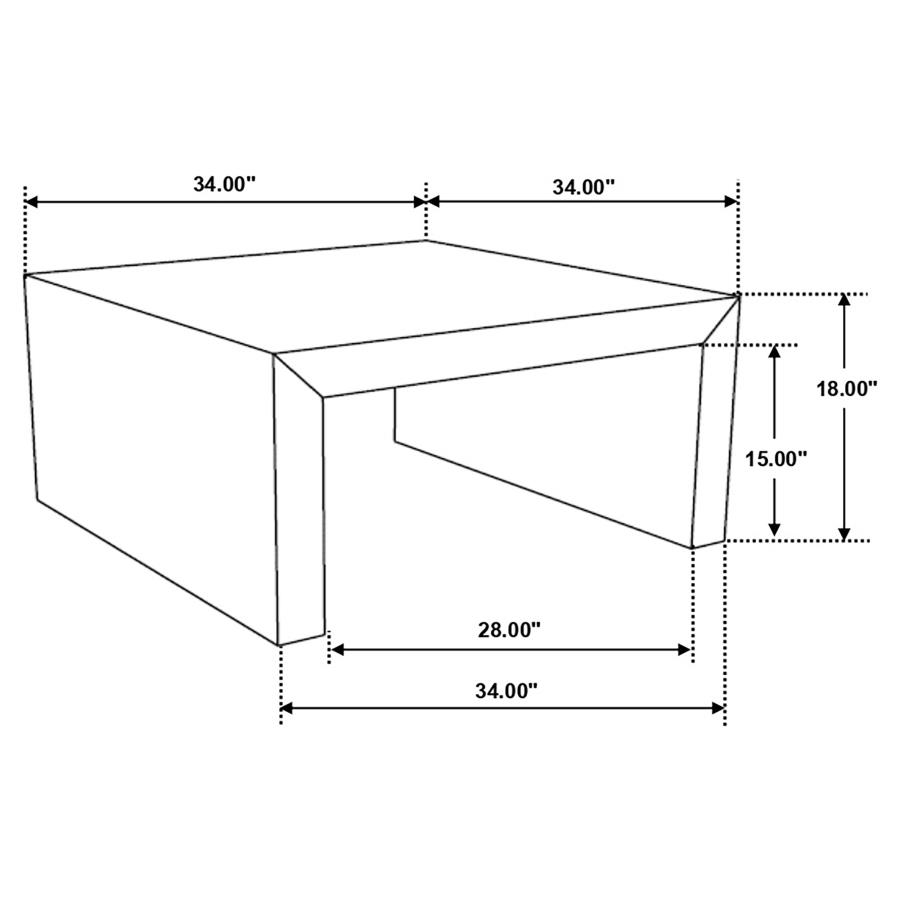 (image for) Odilia Square Solid Wood Coffee Table Auburn