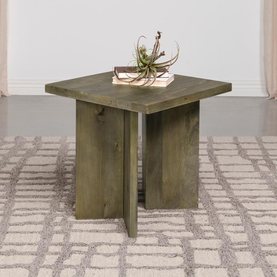 (image for) Andando Square Solid Wood End Table Mango Brown