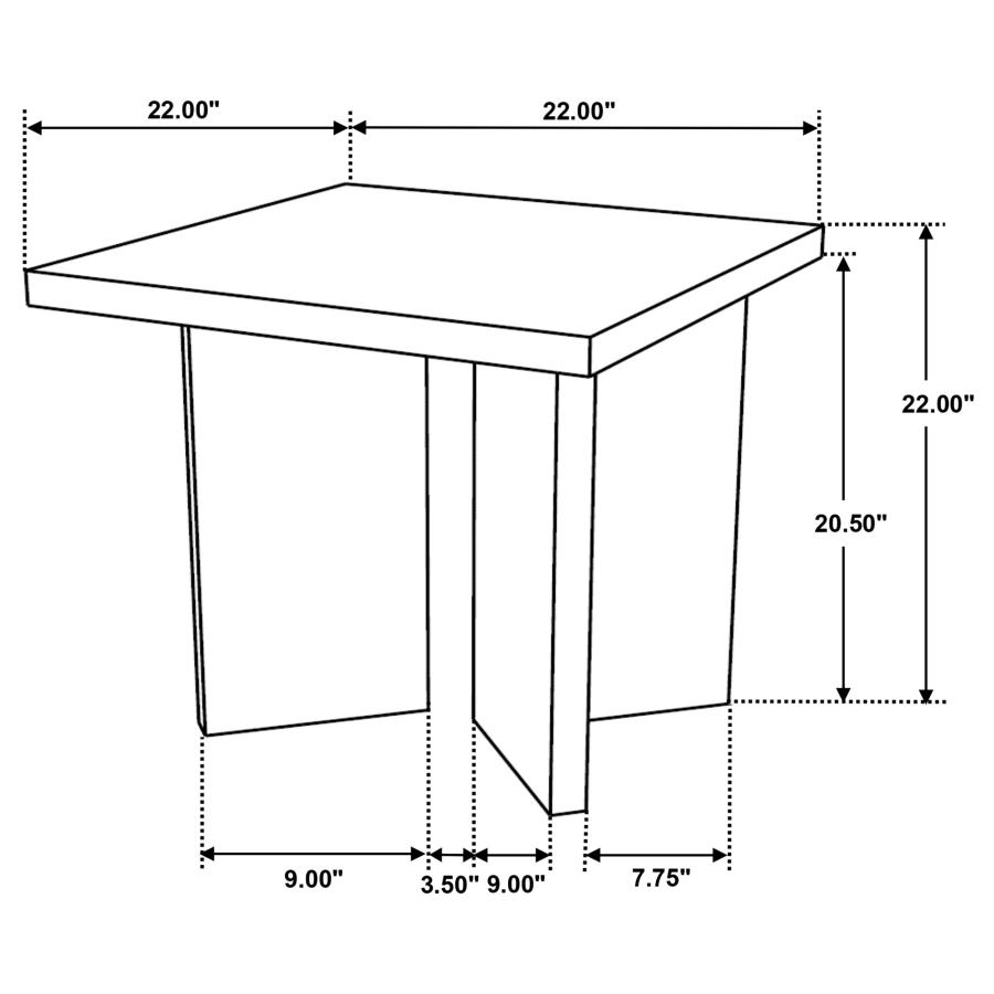 (image for) Andando Square Solid Wood End Table Mango Brown