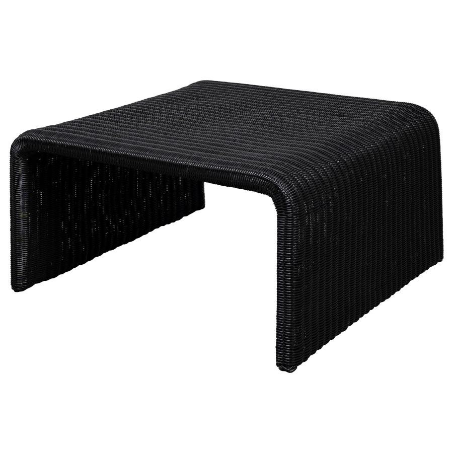 (image for) Cahya Woven Rattan Square Coffee Table Black