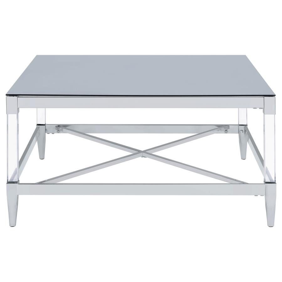 (image for) Lindley Square Tempered Mirror Acrylic Coffee Table Chrome