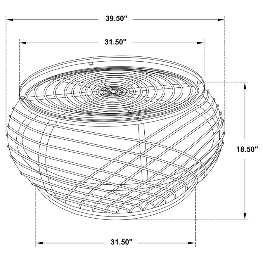 (image for) Dahlia Round Glass Top Woven Rattan Coffee Table Natural