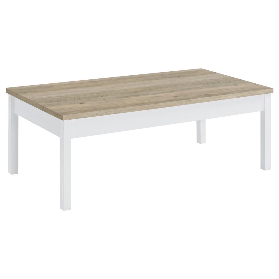 (image for) Stacie 3-piece Coffee Table Set Distressed Pine and White