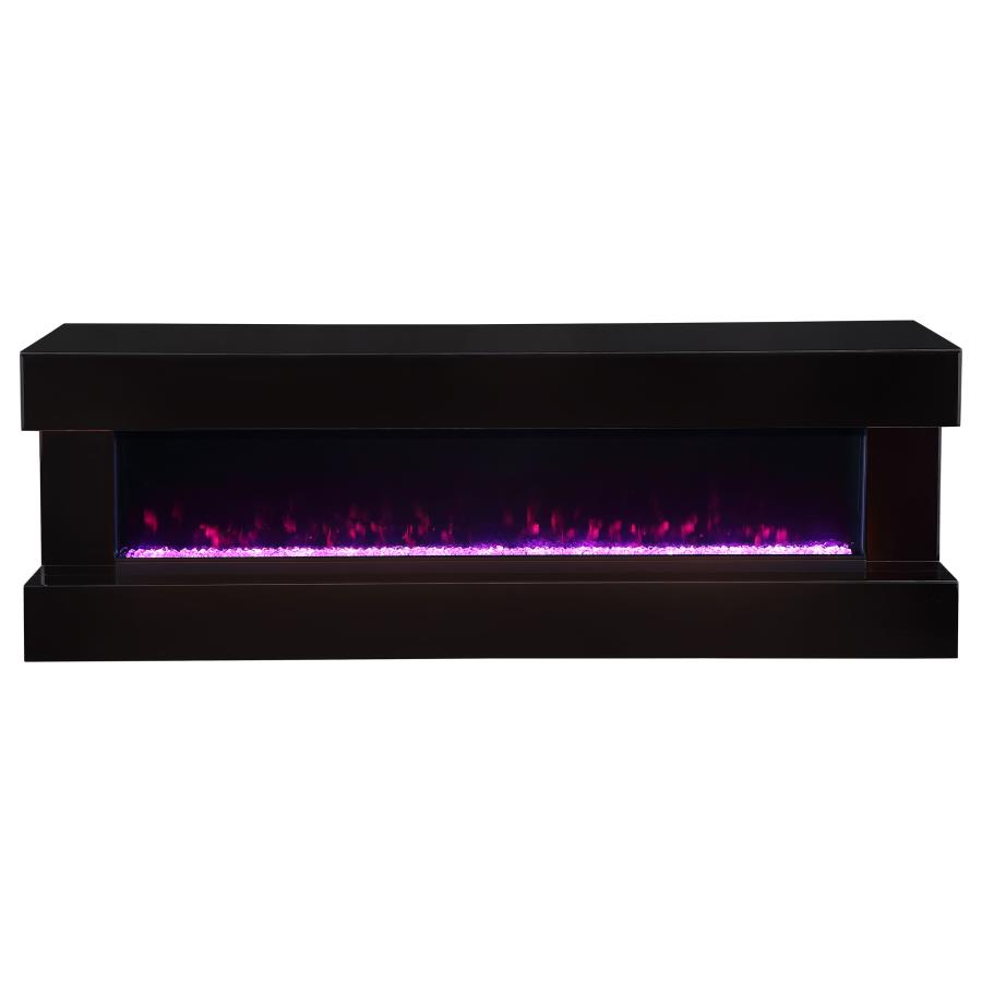 (image for) Vallerie 71" TV Stand with Visual Flame Box Black