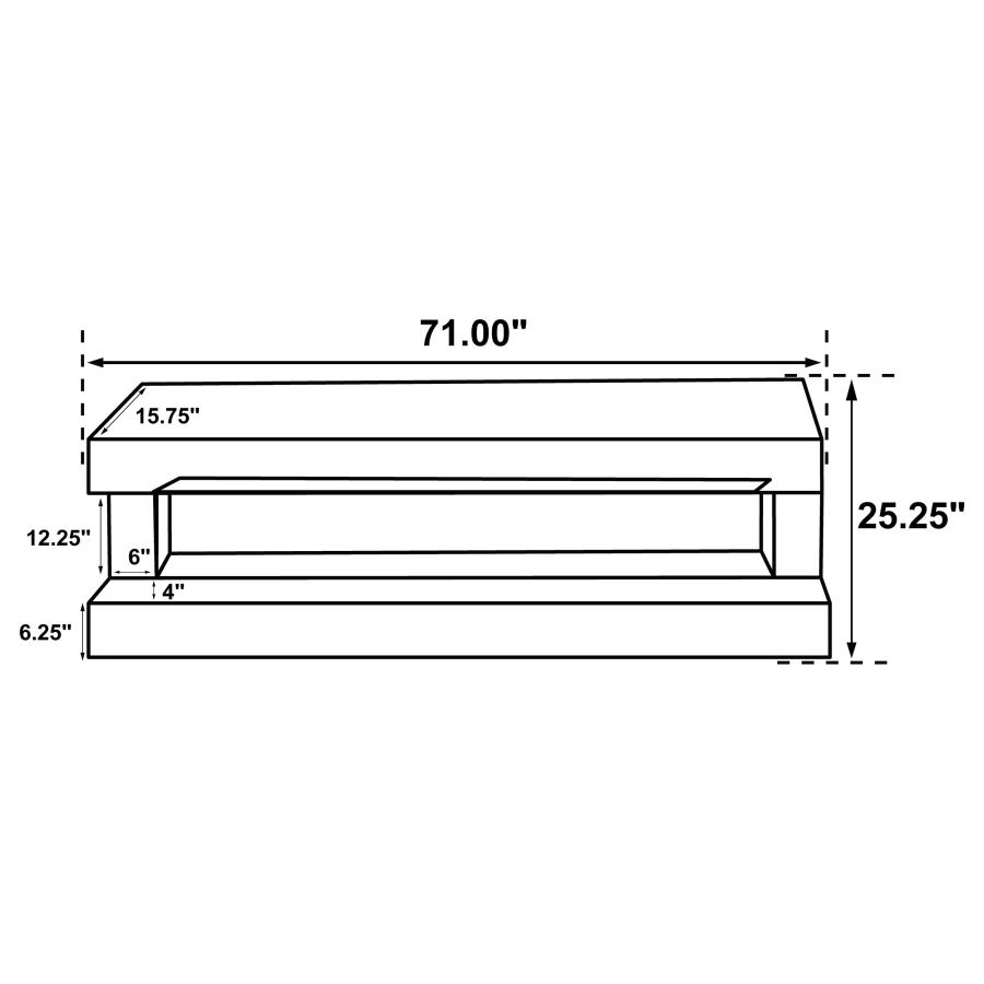 (image for) Vallerie 71" TV Stand with Visual Flame Box Black