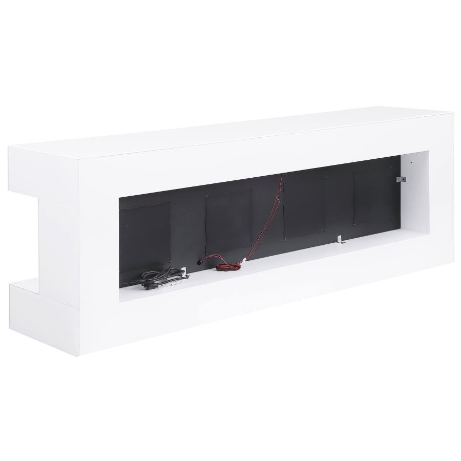 (image for) Vallerie 71" TV Stand with Visual Flame Box White