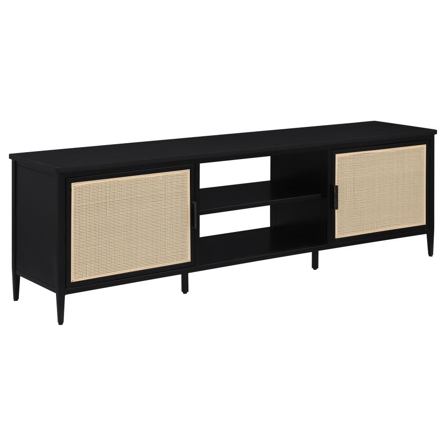 (image for) Amherst 2-door 70-inch Metal TV Stand Media Console Black