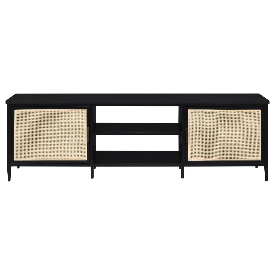 (image for) Amherst 2-door 70-inch Metal TV Stand Media Console Black