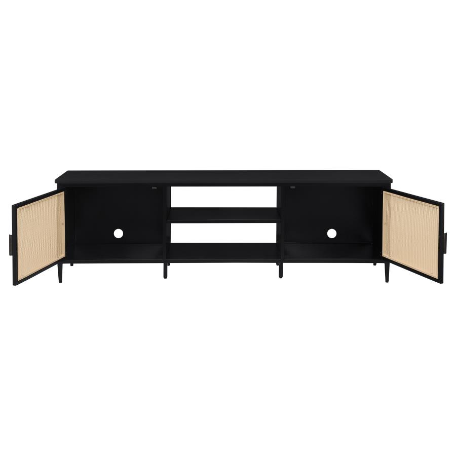 (image for) Amherst 2-door 70-inch Metal TV Stand Media Console Black