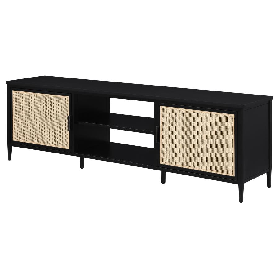 (image for) Amherst 2-door 70-inch Metal TV Stand Media Console Black