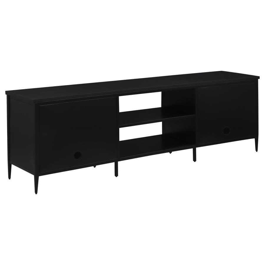 (image for) Amherst 2-door 70-inch Metal TV Stand Media Console Black