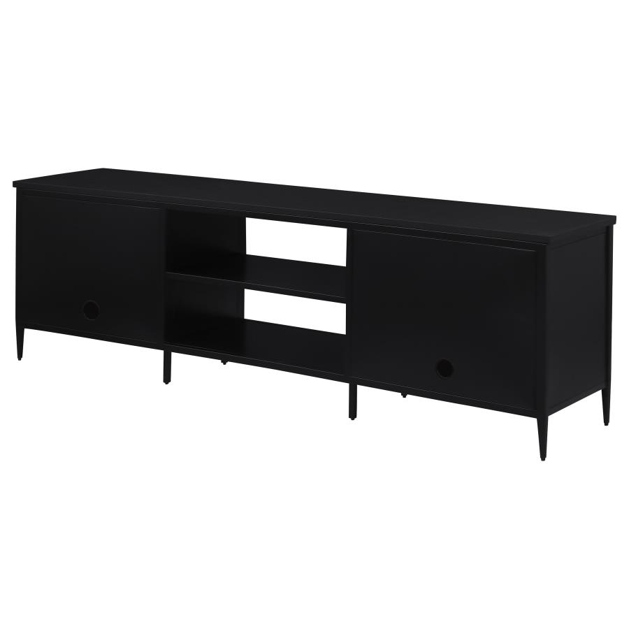 (image for) Amherst 2-door 70-inch Metal TV Stand Media Console Black