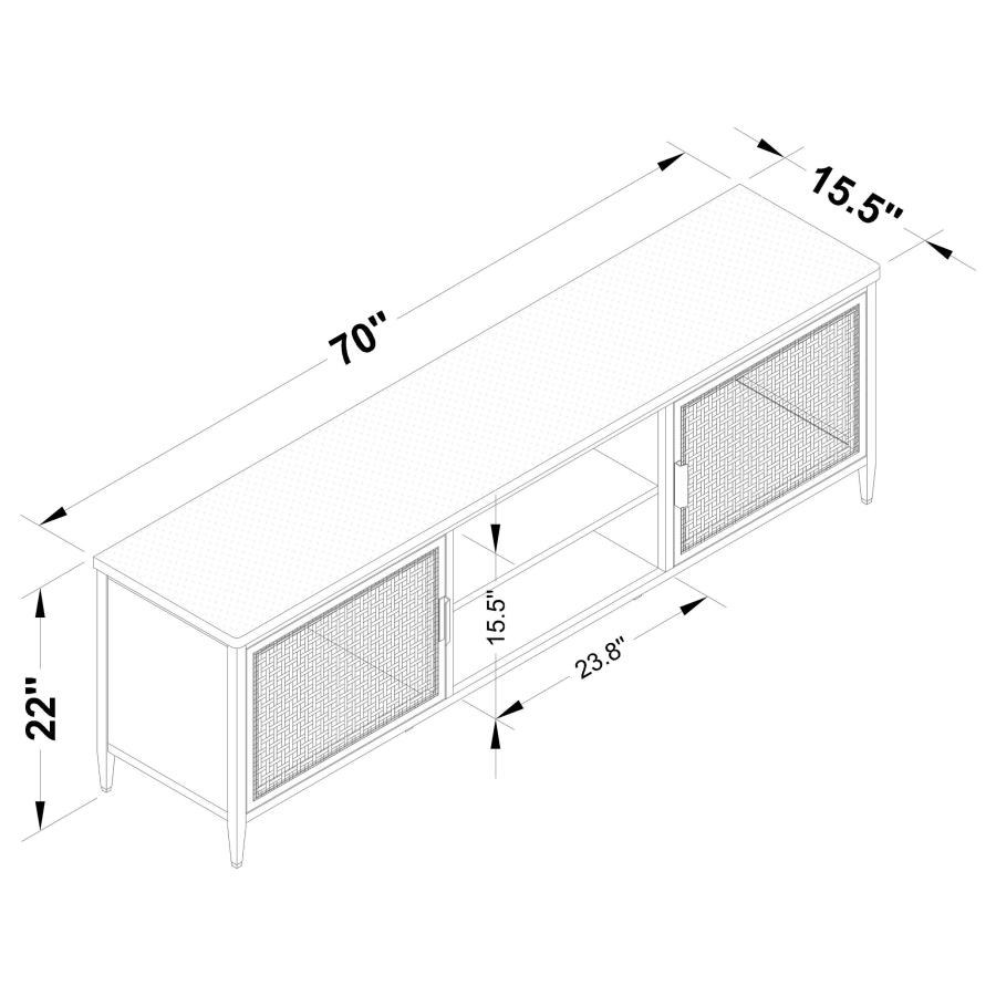 (image for) Amherst 2-door 70-inch Metal TV Stand Media Console Black