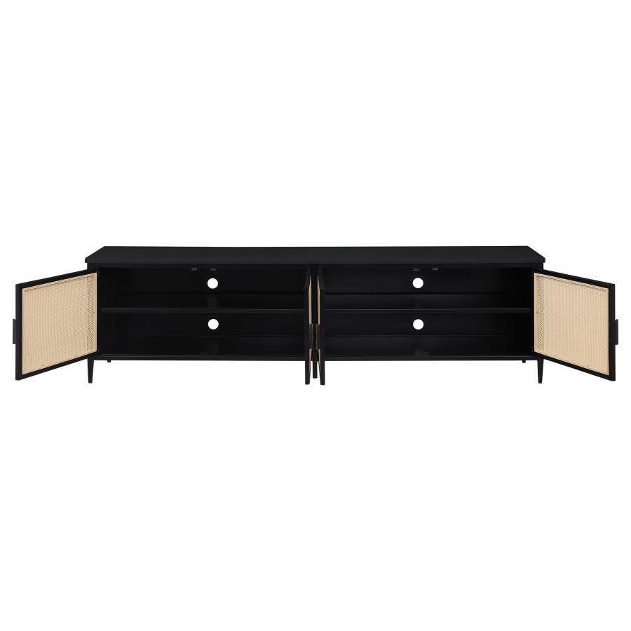 (image for) Amherst 4-door 78-inch Metal TV Stand Media Console Black