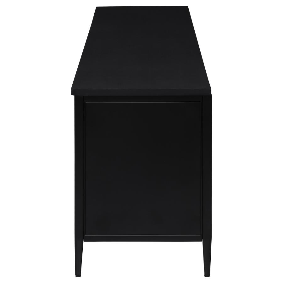 (image for) Amherst 4-door 78-inch Metal TV Stand Media Console Black