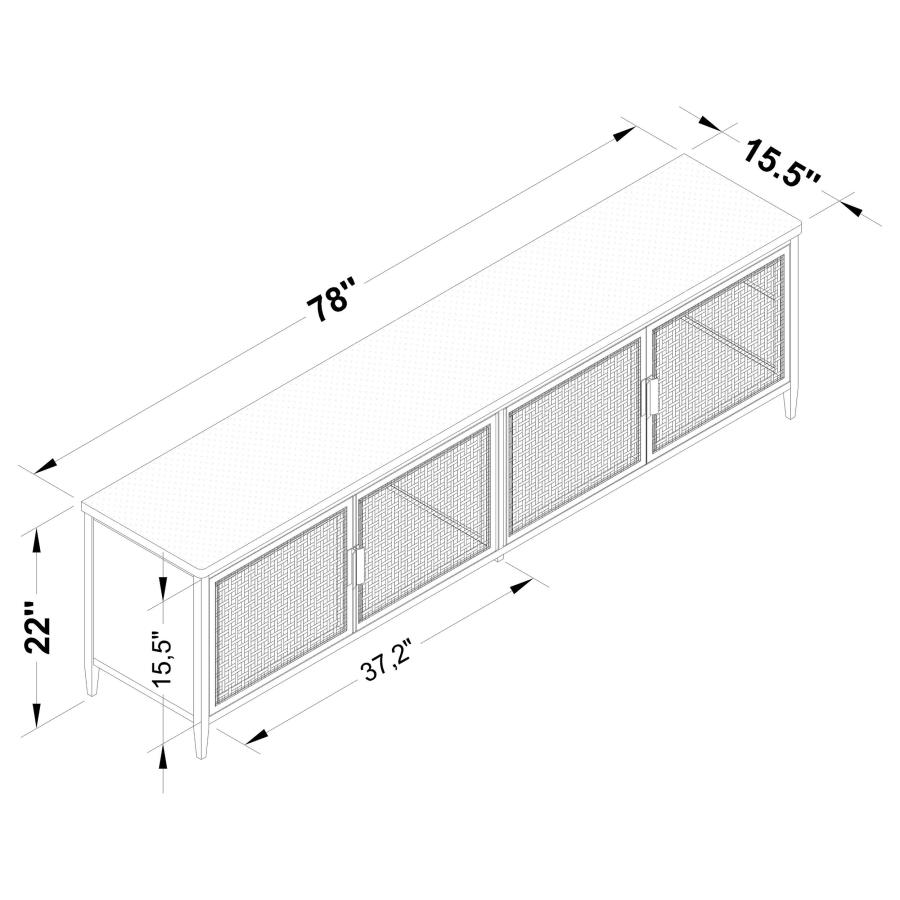 (image for) Amherst 4-door 78-inch Metal TV Stand Media Console Black