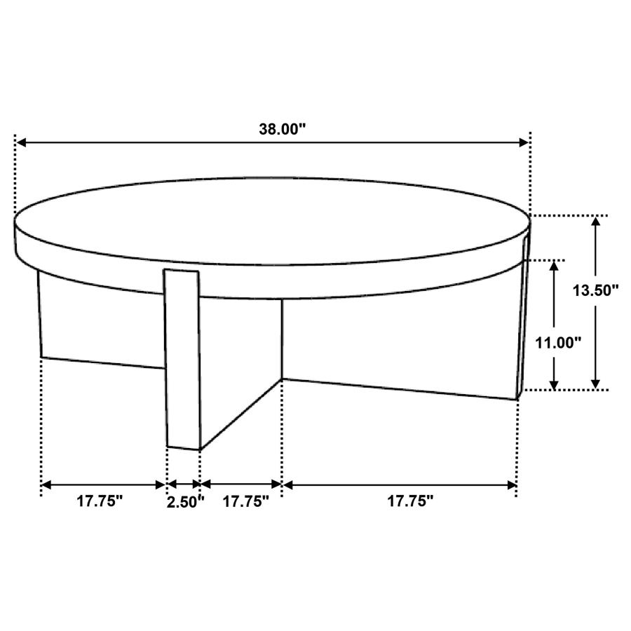 (image for) Kinkaid Round Solid Mango Wood Coffee Table Brown