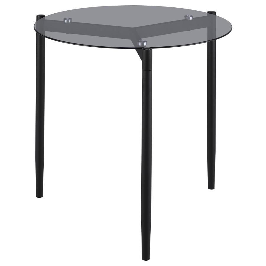 (image for) Rosalie Round Smoked Glass Top End Table Sandy Black