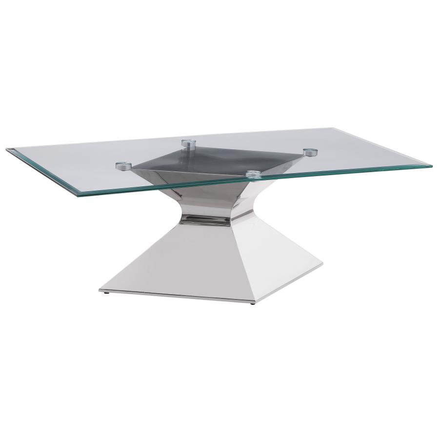 (image for) Jenny Glass Top Stainless Steel Coffee Table Chrome