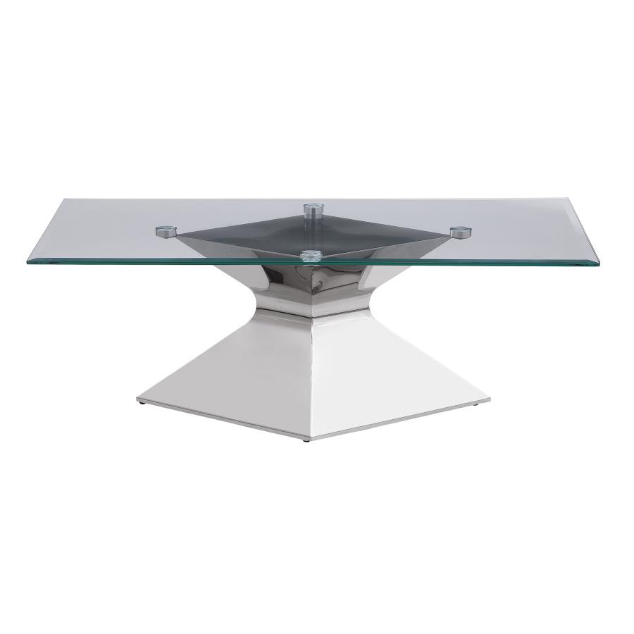 (image for) Jenny Glass Top Stainless Steel Coffee Table Chrome