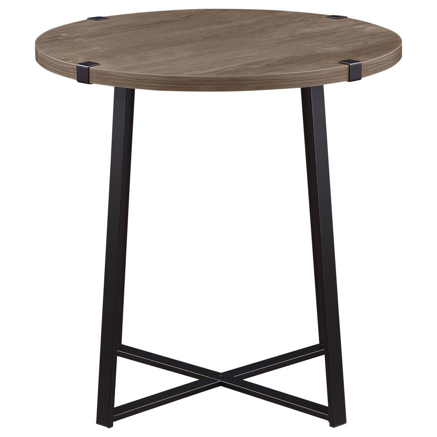 (image for) Marcus Round Engineered Wood Side End Table Grey