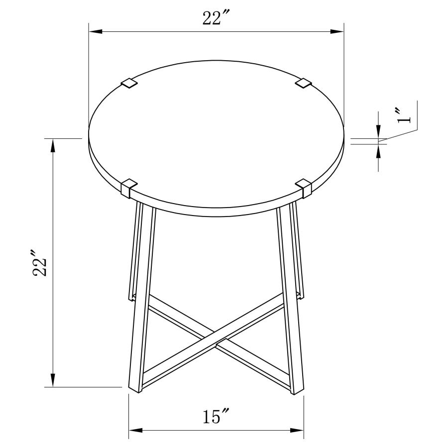 (image for) Marcus Round Engineered Wood Side End Table Grey