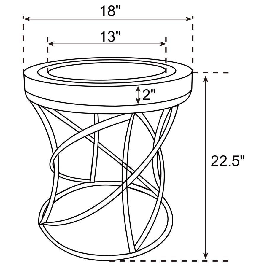 (image for) Elise Round Mirror Top Stainless Steel End Table Gold