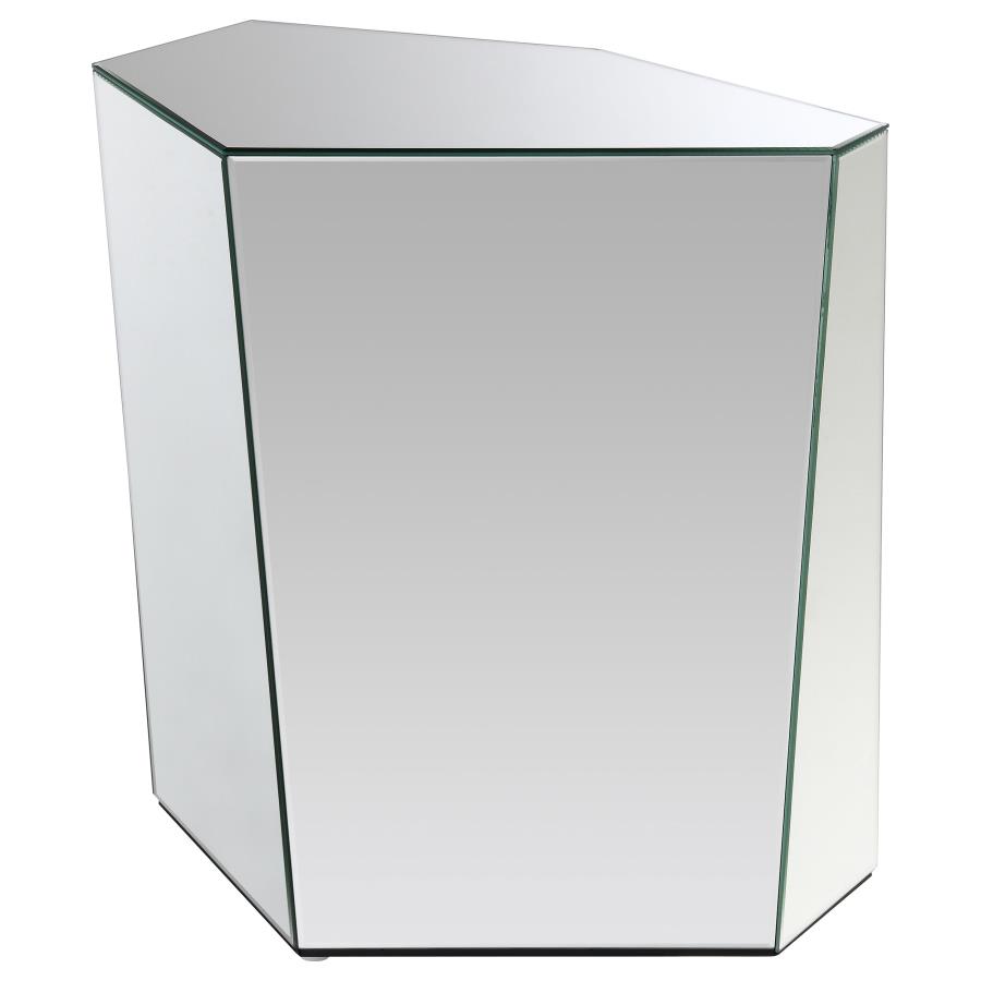 (image for) Capella Mirrored Abstract Geometric End Table Silver