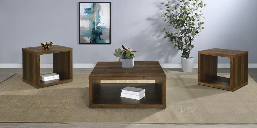 (image for) Frisco 3-piece Coffee and End Table Set Dark Pine