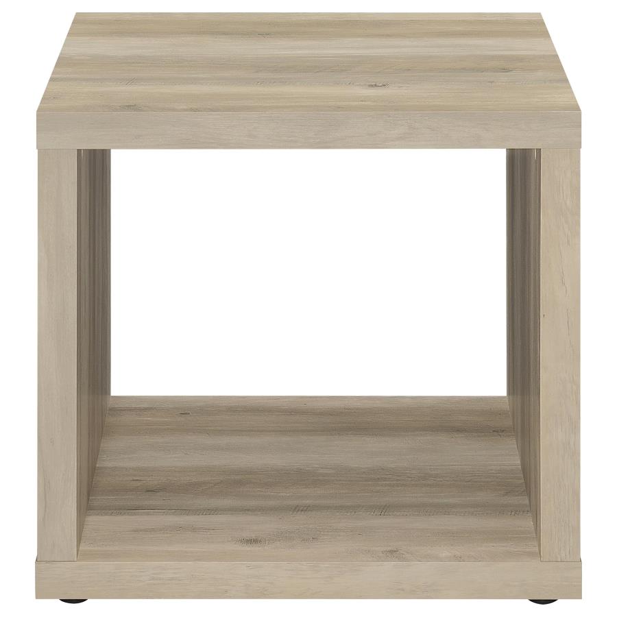 (image for) Frisco Square Engineered Wood Side End Table Distressed Pine