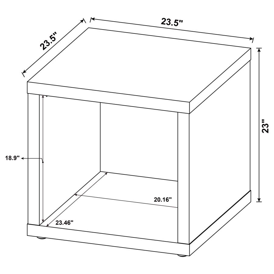 (image for) Frisco Square Engineered Wood Side End Table Distressed Pine