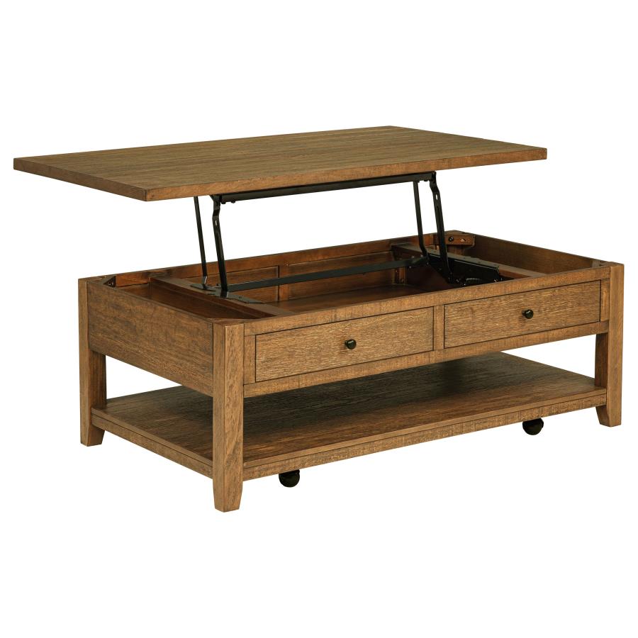 (image for) Payne 48-inch Mobile Lift Top Coffee Table Distressed Brown