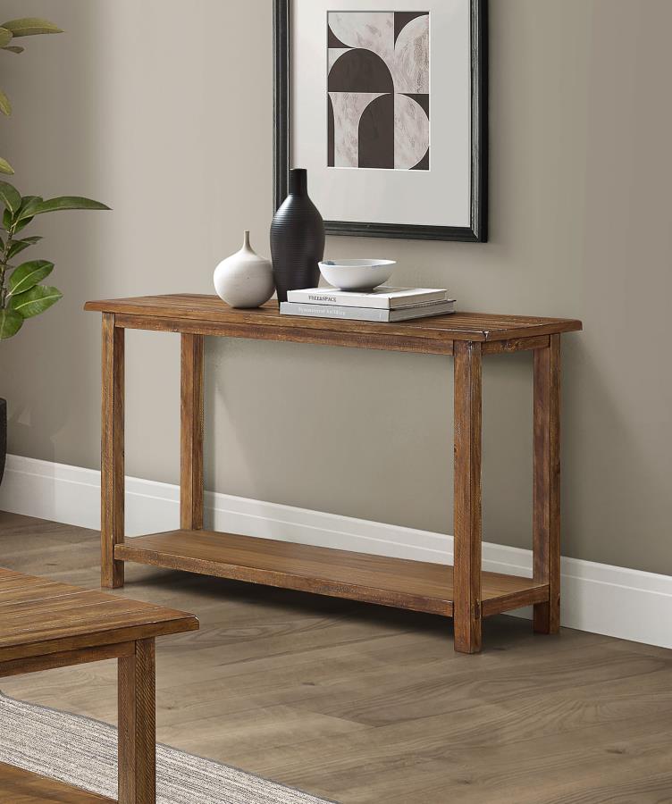 (image for) Payne Wood Entryway Sofa Console Table Distressed Brown