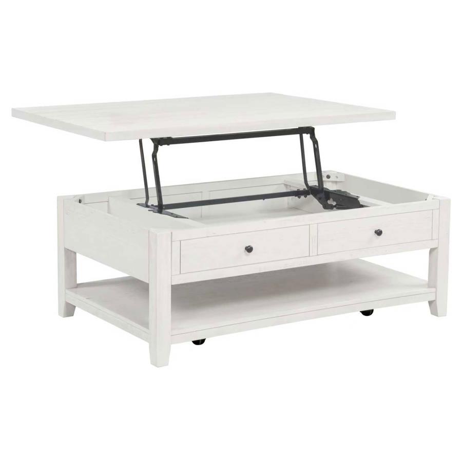 (image for) Payne 48-inch Mobile Lift Top Coffee Table Distressed White
