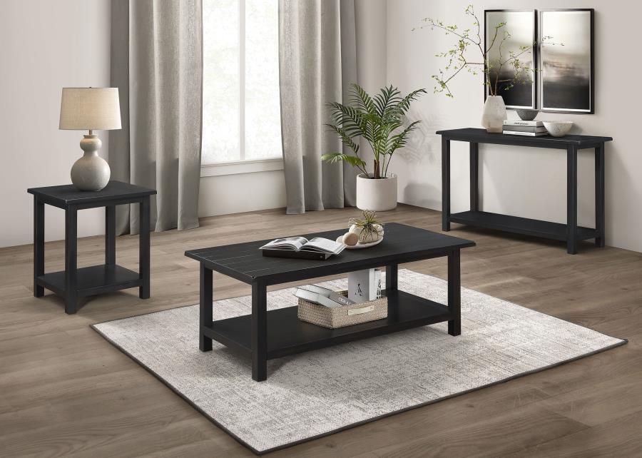 (image for) Payne Wood End Table with Shelf Java